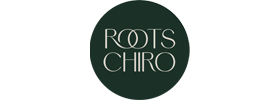 Minimalist chiropractic logo with a deep green circle